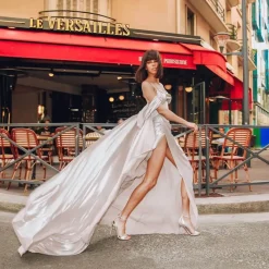 Martina Sandales à talons hauts en cuir métallisé argenté