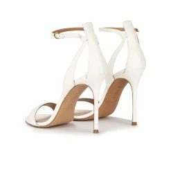 Martina Sandales à talons hauts en cuir blanc cassé