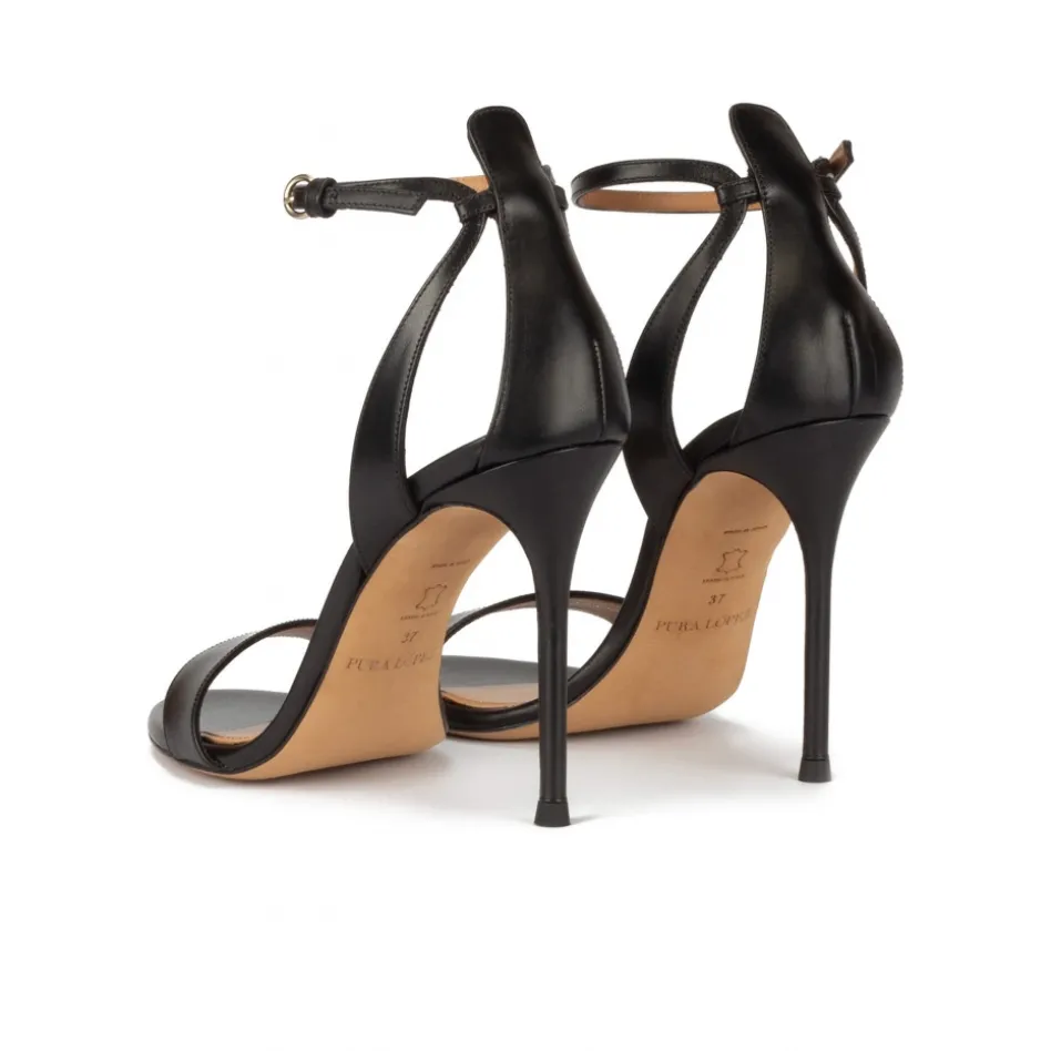 Martina Sandales à talons hauts en cuir noir