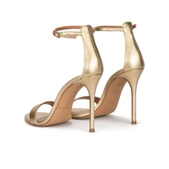 Monique Sandales à talons hauts en cuir métallisé doré