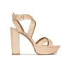 Olaya Sandales plates-formes en cuir beige