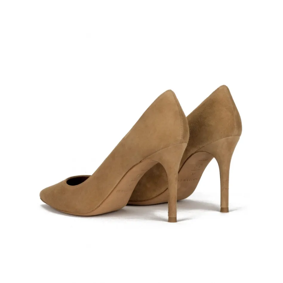 Olga Escarpins à talons hauts en daim camel