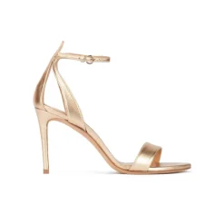 Omaira Sandales à talons hauts en cuir métallisé doré
