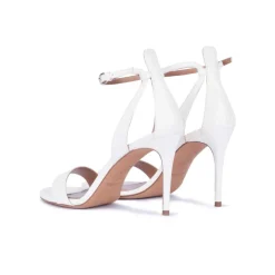 Omaira Sandales à talons hauts en cuir blanc cassé