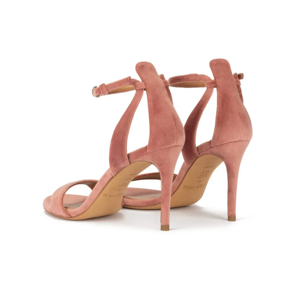 Omaira Sandales à talons hauts en velours nude