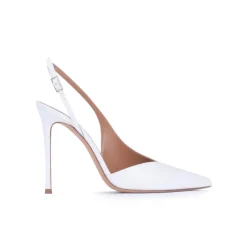 Omeya Escarpins à brides en cuir blanc