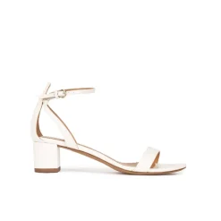 Oneida Sandales à talon moyen en cuir blanc cassé