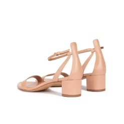 Oneida Sandales à talons moyens en cuir nude