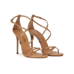Oria Sandales à talons hauts en cuir camel