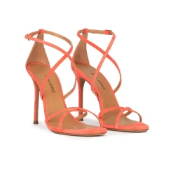 Oria Sandales à talons hauts en daim rose corail