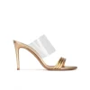 Osana Sandales à talons hauts en cuir doré et vinyle