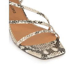 Quebec Sandales à talons moyens en cuir effet serpent