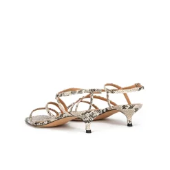 Quebec Sandales à talons moyens en cuir effet serpent