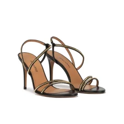 Queen Sandales à talons hauts en cuir noir