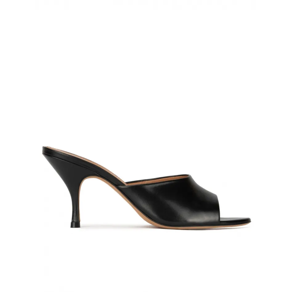 Quentin Mules à talons moyens en cuir noir