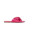 Quetty Claquettes en satin rose fuchsia à nœuds
