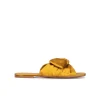 Quetty Claquettes en satin jaune moutarde à nœuds