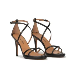 Quiana Sandales plates-formes en cuir noir
