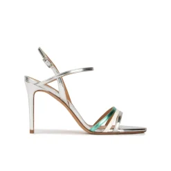 Quillet Sandales à talons hauts en cuir métallisé multicolore