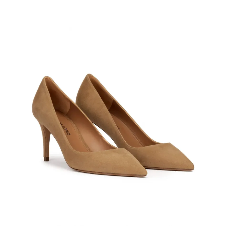 Quimera Escarpins à talons moyens en daim camel