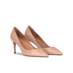 Quimera Escarpins à talons moyens en cuir verni nude