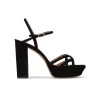 Quinea Sandales plates-formes en daim noir