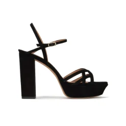 Quinea Sandales plates-formes en daim noir