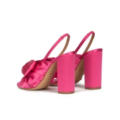 Quirina Sandales à talons épais en satin fuchsia