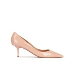 Raquel Escarpins à talons moyens en cuir verni nude