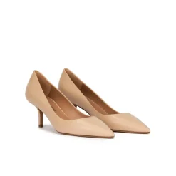 Raquel Escarpins à talons moyens en cuir beige