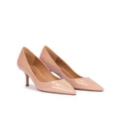 Raquel Escarpins à talons moyens en cuir verni nude