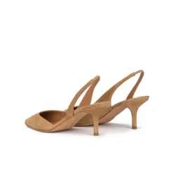 Simonique Escarpins à brides en daim camel