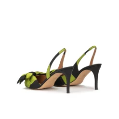 Veronique Escarpins à brides en vert et noir à nœuds