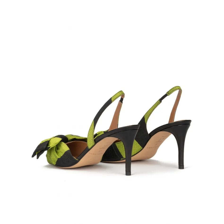 Veronique Escarpins à brides en vert et noir à nœuds